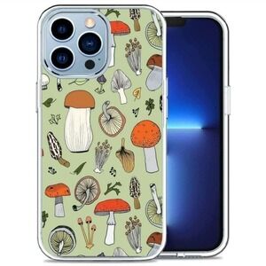 FESTAS Aesthetic Cartoon Mushroom Pattern Clear Phone Case Compatible with iPhon
